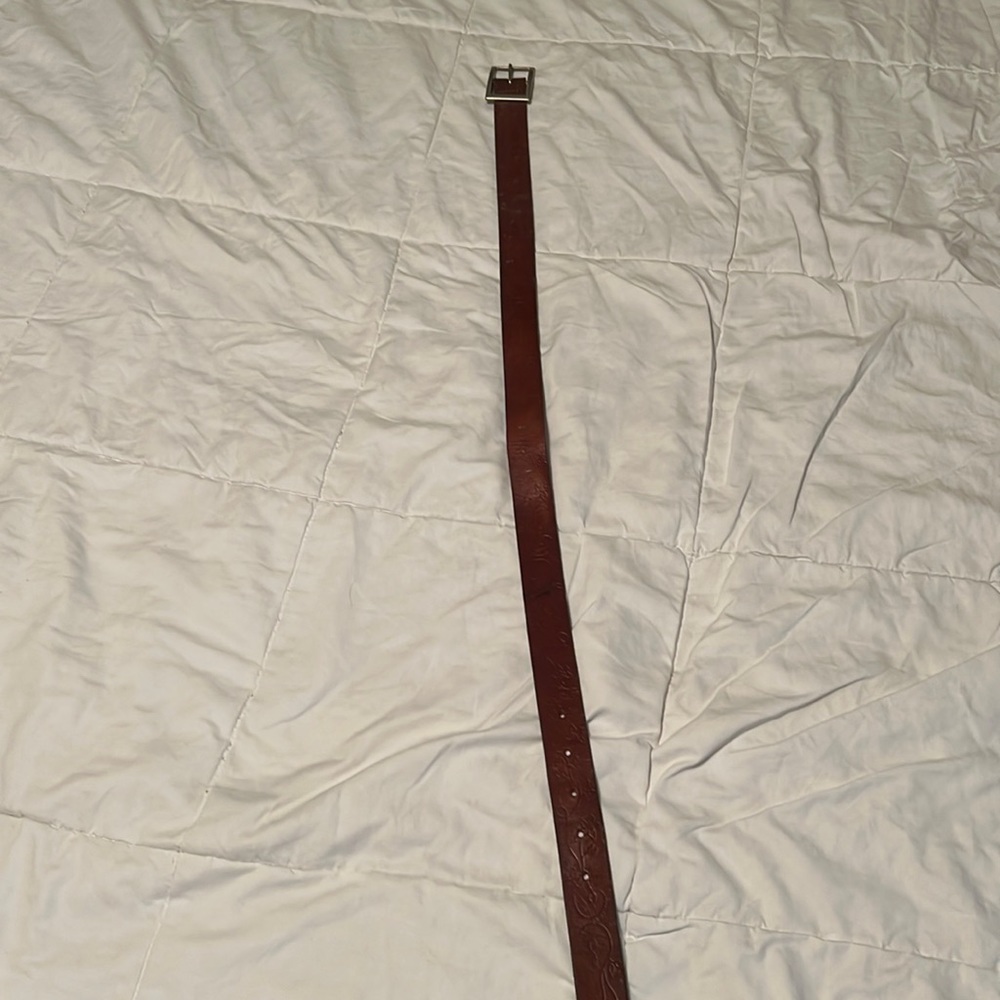 Leather embossed belt